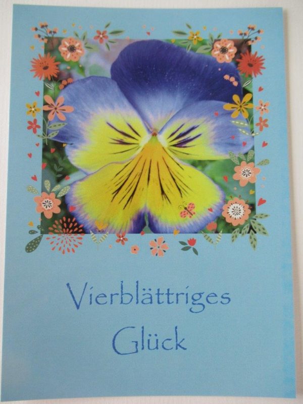 017 Postkarte Vierblättriges Glück